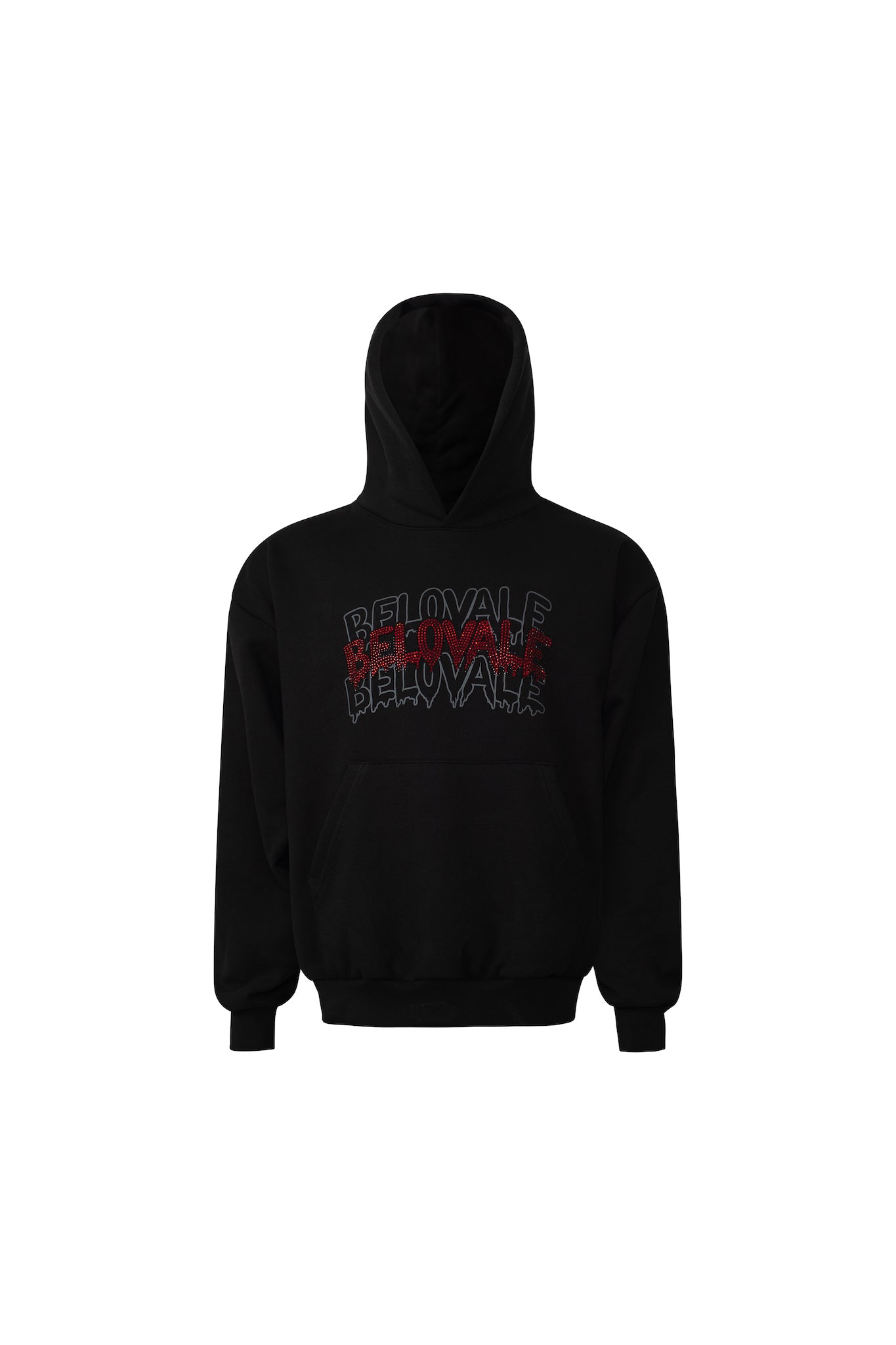 BELOVALE Rhinestone Embellishment Hoodie
